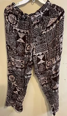 Revenue Aztec Tribal Print Straight Leg Pants Size Medium Boho • $25