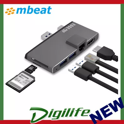 $58.90 • Buy MBEAT  Edge Pro Multifunction USB C Hub For Surface Pro 5/6 Metal Grey