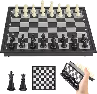 Multipurpose Magnetic Travel Chess Set With Folding Chess Board Educational Game • $15.79