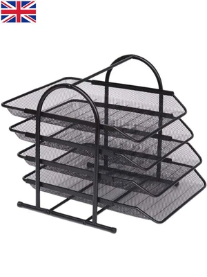 £19.99 • Buy Benkeg 4 Tier File Holder Tray Magazine Rack Desk Metal Iron Mesh Document Organ