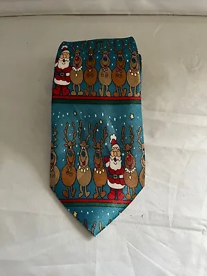 FunTyme Santa And Reindeer Tie Christmas Xmas • £1.99