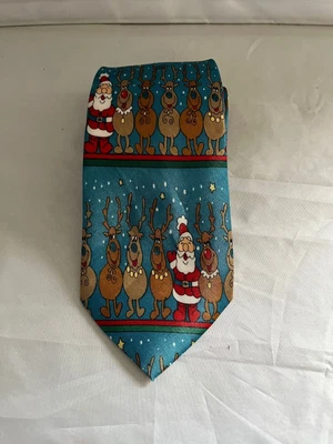 FunTyme Santa And Reindeer Tie Christmas Xmas • £1.99