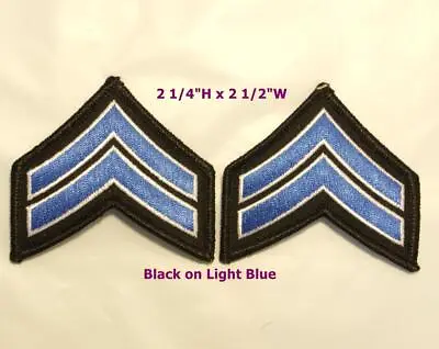 2 Lot Corporal Black/Light Blue Stripes Uniform Sleeve Patches Police/Military • $3.88