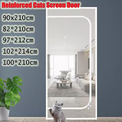 Reinforced Pets Cats Screen Door Mesh Curtain Heavy Duty Mosquito Net W/ Zipper • $19.99