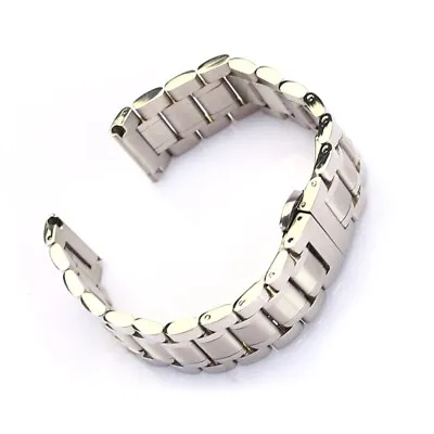 Multisize Stainless Steel Watch Band Lock Bracelet Solid Metal Wristband Unisex • $10.20