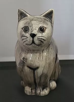 Quail Pottery Ceramic Grey Cat 'Pushkin' Ornament • £18.99