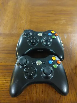 $6.57 • Buy Microsoft Wireless Xbox 360 Black Controllers 1403 For Parts/Repair OEM Lot Of 2