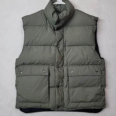 Woodlake Puffer Vest Duck Down Insulated Full Zip W Snap Men's Size L Green READ • $30.55