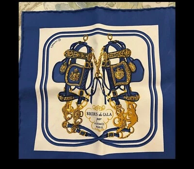 $145 • Buy Hermes Ex-Libris Nano Scarf Blue 20cm SOLD OUT