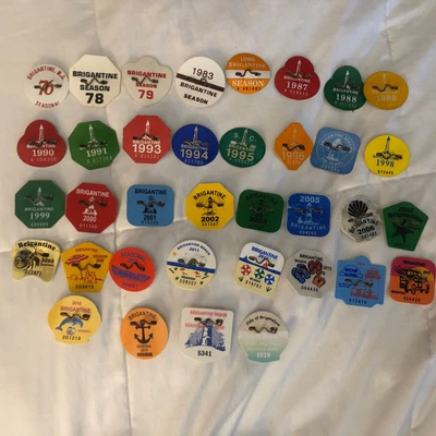 $599 • Buy Brigantine N. J. Beach Badge Tags 36 Years Or Buy One 