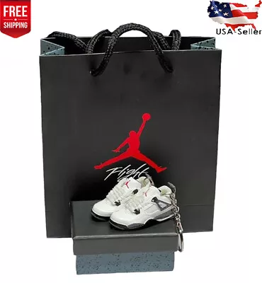 3d Jordan White Gray Mini Shoe Keychain (Free Box & Bag With Only Pair) • $8.99