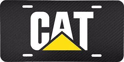 Cat Caterpillar Logo Carbon Fiber Look Vehicle License Plate Truck Tractor Tag • $19.95