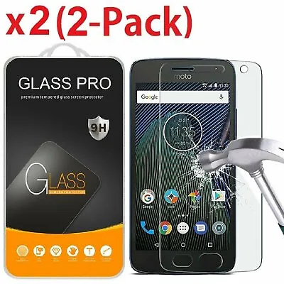 For Motorola Moto G5 Plus Premium HD [Tempered Glass] Screen Protector Film • $5.05