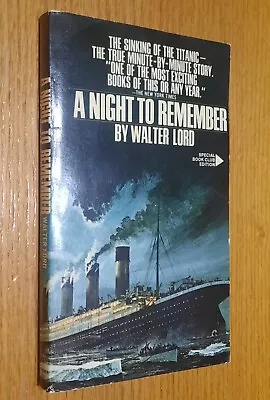 A Night To Remember True Story Of The Titanic By Walter Lord Chris Mayger Cover • £15.79