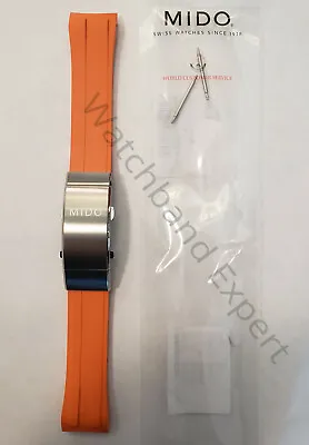 Original MIDO Ocean Star M026430A Orange Rubber Watch Band Strap Titanium Buckle • $115