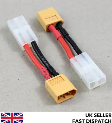 XT60 Male To Tamiya Female Connector Lead Adaptor/wire/cable 30mm RC LiPo • £4.25