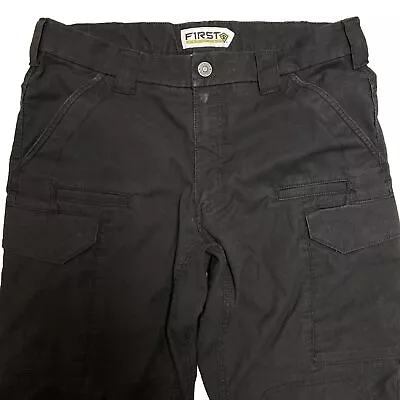 First Tactical Cargo Double Knee Pants Mens 34x32 Black Ripstop Military Camping • $28.88