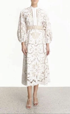 $650 • Buy Zimmerman Edie Embroidery Long Dress Size 0