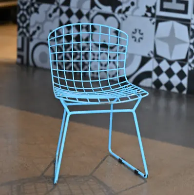 Vintage Kids Size  Knoll Bertoia  Small Wire Chair Color: Blue • $300