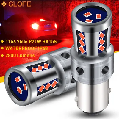 GLOFE 2X 1157 2057 Red LED Stop Turn Signal Brake Tail Light Bulbs BAY15D 1004 • $12.99