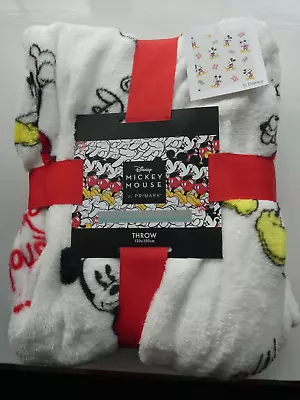 Disney Mickey Mouse Design Fleece Throw Blanket - 120cm X 150cm - Bnwt • £16.94