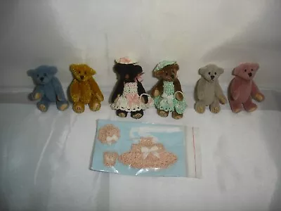 Little Gem Teddy Bears Signed & Dated 1996  - 2  Jointed- Lot Of 6 - Chu-ming Wu • $95
