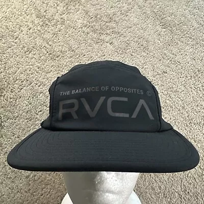 RVCA Hat Cap Adult Black Adjustable 5 Panel The Balance Of Opposites Logo • $20.39