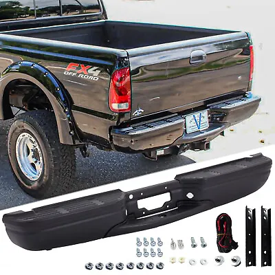 Black Rear Step Bumper Assembly For 1999-2007 Ford F-250 F-350 W/O Park Holes • $204.99