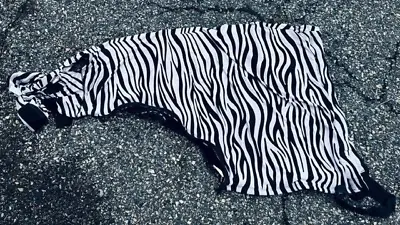 Equine SLEEPWEAR Hood ZEBRA Striped Tamer/Braid Protector Size MED Fleece Lined • $29.95