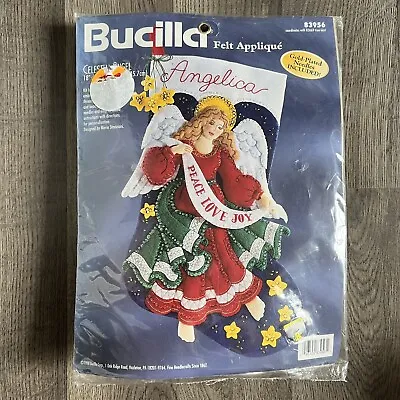 VTG Bucilla Celestial Angel Felt Peace Love Joy Christmas Stocking Kit 83956 • $53.42