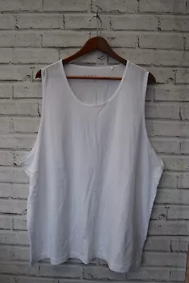 New George Mans White Ribbed Vest Top Size 3xl Chest 52         R8 • £4.24