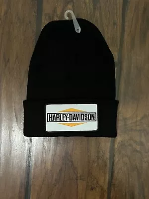 Vintage 1970s Harley Davidson Beanie Hat Black • $39.99