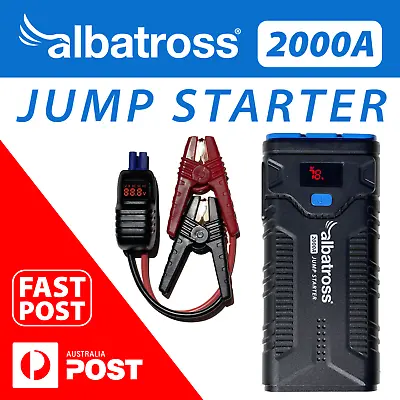 $99 • Buy Albatross® 2000A AMP Vehicle Jump Starter USB Power Bank Torch Car SUV 4WD AUS