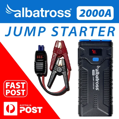$99 • Buy Albatross® 2000A AMP Vehicle Jump Starter USB Power Bank Torch Car SUV 4WD AUS