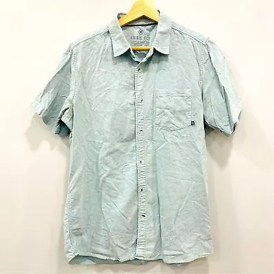 FREE FLY Performance Bamboo Sullivan's Short Sleeve Button Up Green Shirt Medium • $25.99