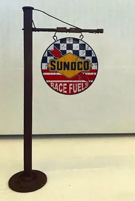 Metal O Scale 1:48 1:18 Sunoco Race Fuel Gas Station Pole Sign Layout Diorama • $19.99