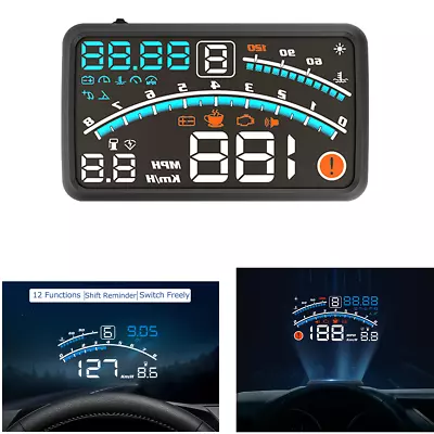 5.5in Digital Car Speedometer Digital HUD Head Up Display OBD2 Overspeed Warning • $43.10