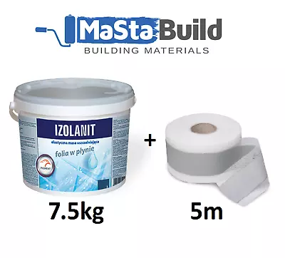 7.5kg + 5m Tape IZOLANIT Waterproof Tanking Membrane + Tape Wet Room Shower • £49.99