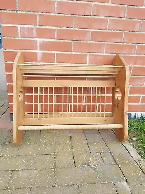 £38 • Buy Vintage Wooden Plate Rack, Kitchen Storage Rack
