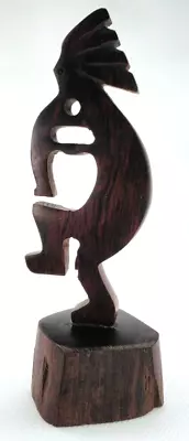 Kokopelli Teak Wood Flute Dancer Brown Figurine Vintage Southwest Home Decor • $12.59