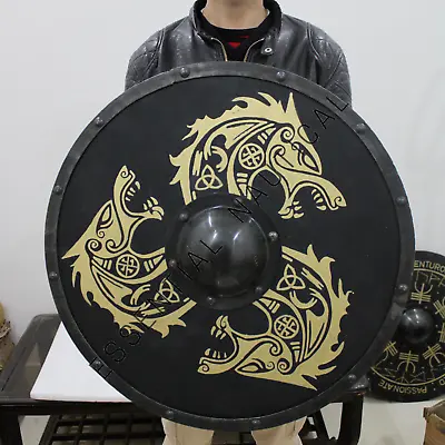 Medieval Shield Viking Shield 24 Or 30  Wooden Shield Heavy Metal Fitted • $79.99