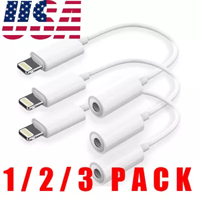 3 Pack For IPhone Headphone Jack Adapter 3.5mm Aux Cable Earphone Cord Converter • $2.99