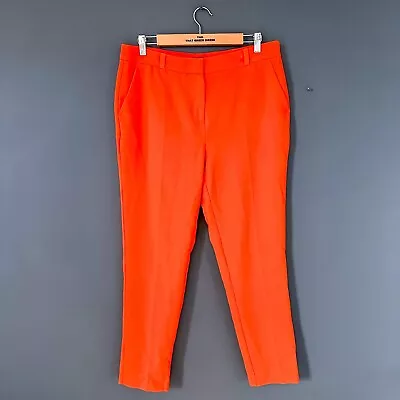 Ladies M&S Orange High Waisted Tapered Trousers Size 14 • £4.99