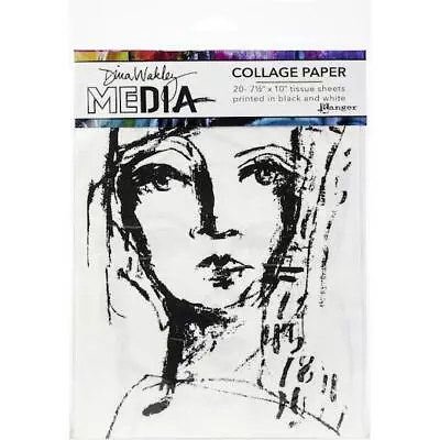 Dina Wakley Media Collage Tissue Paper 20pcs - Faces • £5.99