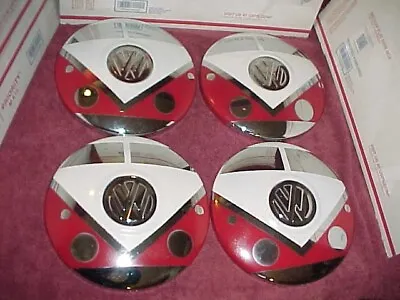 Volkswagen Buggy VW 10  Beetle Bus Dog Dish Painted Hubcaps Or Chip 'N Dip Bowls • $109.99