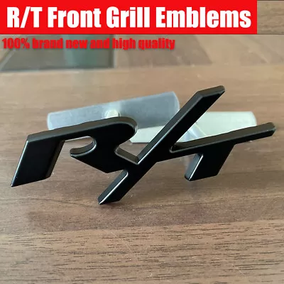 1X OEM For RT Front Grill Emblems R/T Badge Matt Black Car Trunk Decal Stickers • $12.88