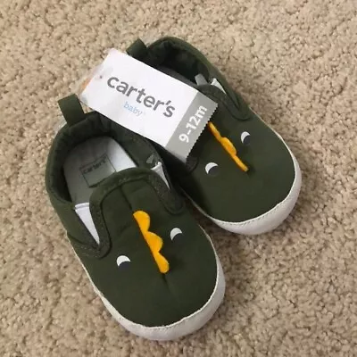 New Size 0-3 Mo. Carter's Baby Boy's Slip-on Dinosaur Crib Shoes • $13.99