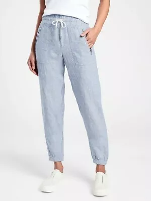 New Athleta Chambray  Vacation Resort Cabo  Linen Jogger Pants 2 #530642 • $9.99