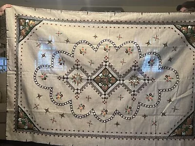 Uzbek Suzani Hand Embroidered Tablecloth/Wall Hanging Amazing Piece Vintage • $160