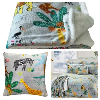 Safari Duvet Cover Set & Throw Teddy Jungle Safari Kids Duvet Cover • £6.99